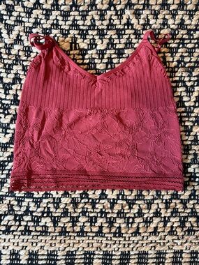 Aerie superchill floral seamless cami in red/orange size M